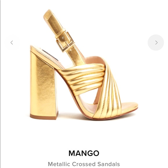 mango gold sandals